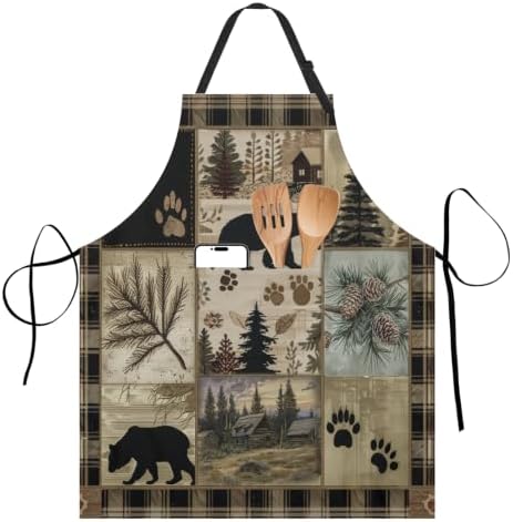 Giwawa Apron Unisex Resistant 33 x 28 inches with 2 Pockets Cooking Kitchen Aprons Suitable for BBQ Grill Drawing Haircut