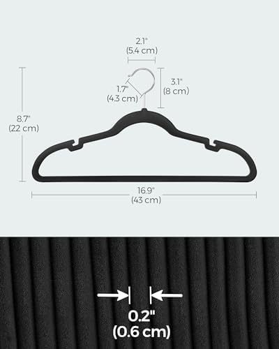 SONGMICS Velvet Hangers 20 Pack, Non-Slip Clothes Hangers, Space-Saving