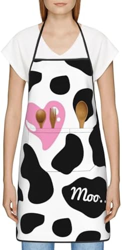 Sigouyinei Waterproof Kitchen Apron For Women Men Soft Bib Work With Pocket