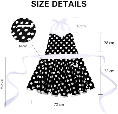 Violet Lovely Sweetheart Aprons for Women With Pocket Retro Dot Cute Aprons
