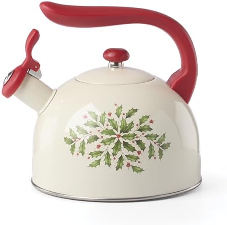 Lenox Holiday Aluminum Christmas Tea Kettle, 84oz