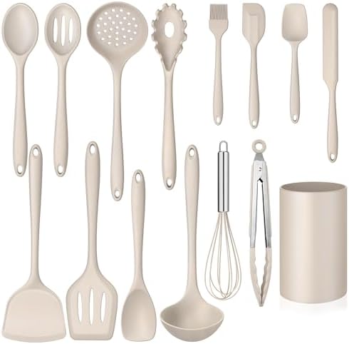 Homikit 15-Piece Kitchen Cooking Utensil Set, Silicone Utensils with Holder