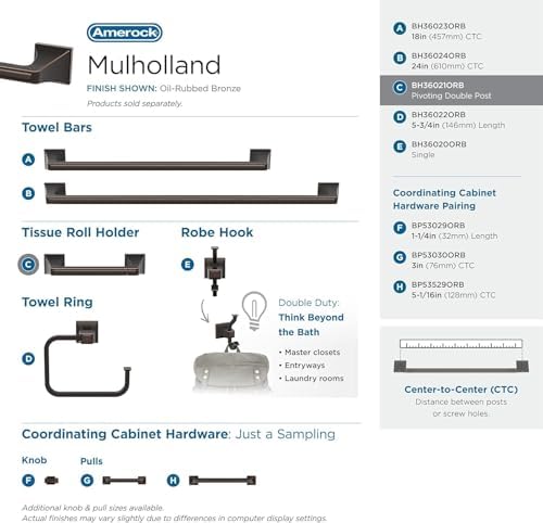 Amerock Mulholland 8-13/16" Oil-Rubbed Bronze Pivoting Toilet Paper Holder