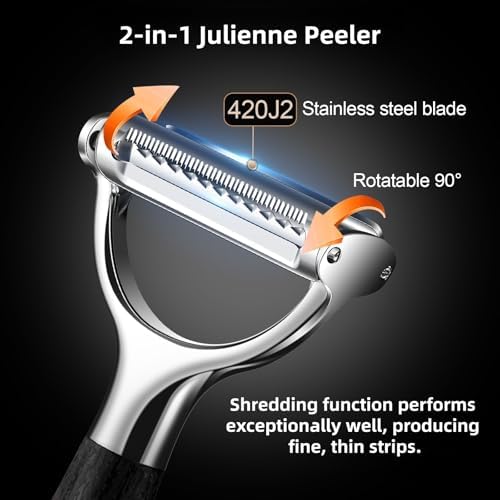 2-in-1 Julienne Peeler Vegetable Peeler for Kitchen