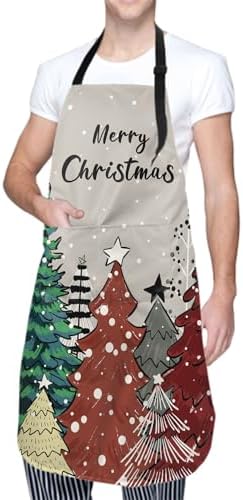 Giwawa Apron Unisex Resistant 33 x 28 inches with 2 Pockets Cooking Kitchen Aprons Suitable for BBQ Grill Drawing Haircut