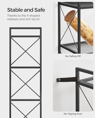 SONGMICS 4-Tier Steel Storage Rack, Shelving Unit with X Side Frames