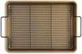 Nordic Ware High-Sided Half Sheet Oven Crisping Baking Tray with Rack, Natural Nonstick Aluminum For Air Frying, Crisping, Broiling, Baking; Cooking Surface 17.9 x 12.9 x 2 inches