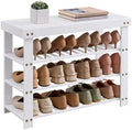 SONGMICS Bamboo Shoe Bench with Seat, 11.3 x 27.6 x 20.5 Inches