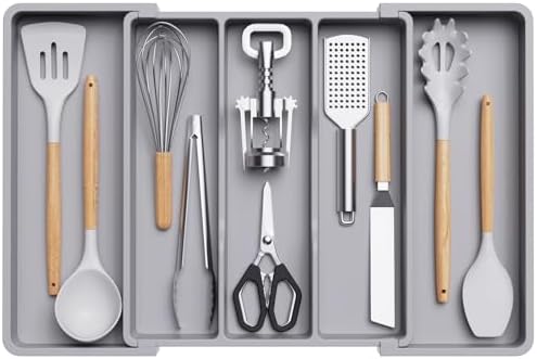 Lifewit Utensil Organizer for Kitchen Drawers, Expandable Utensil Tray