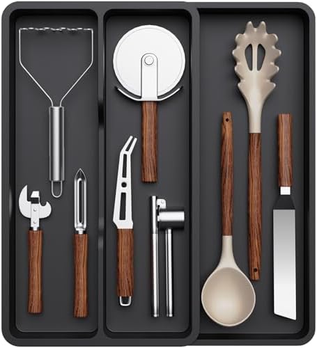 Lifewit Utensil Organizer for Kitchen Drawer, Expandable Cooking Tray
