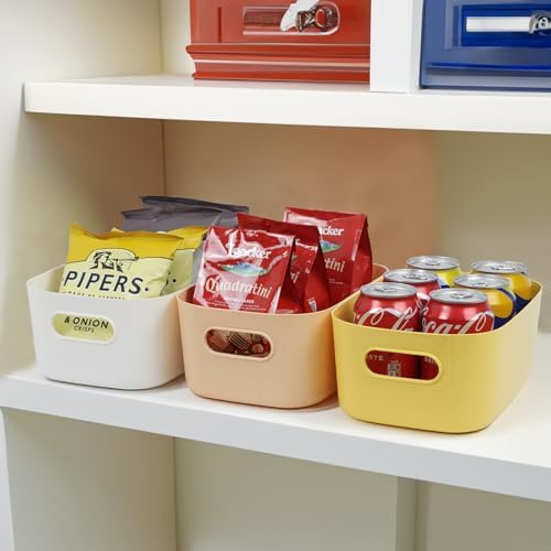 ZEXALOR 7PCS Drawer Organizer Bins, Small Plastic Storage Bins Storage Containers for Snack Makeup Kitchen Pantry Bathroom Cabinet Organization and Storage Bin Organizing Boxes