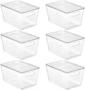 Vtopmart 6 Pack Clear Stackable Storage Bins with Lids and Handles, Large