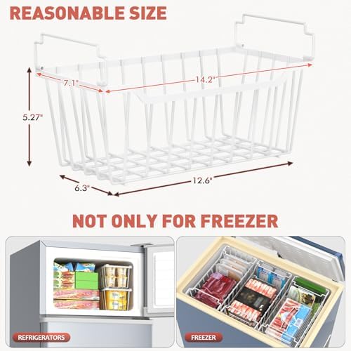 Goovilla Freezer Organizer Bins for 5-7 Cu.FT Chest Freezer, 4 Pack White