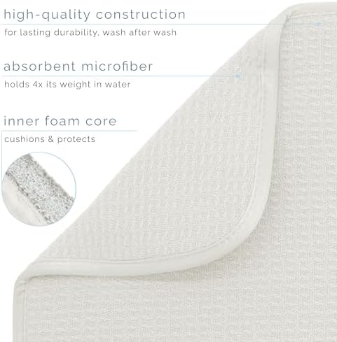 S&T INC. Dish Drying Mat, 18" x 24", XL, Cream