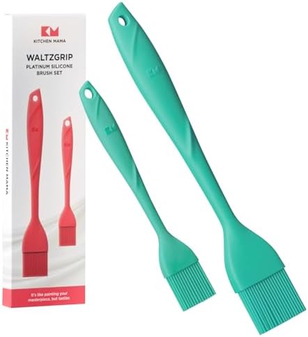 Kitchen Mama WaltzGrip Platinum Silicone Basting Pastry Brush, Teal