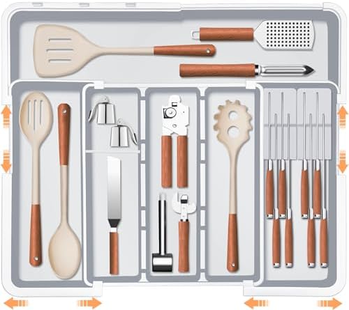 Utensil Organizer for Kitchen Drawer Expandable Silverware Drawer Organizer