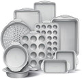 Country Kitchen Nonstick Stackable Bakeware Set - Heavy Duty, Durable, Easy Release Baking Set, Silver, 10 Pcs