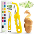 Spring Chef Swivel Potato Peeler for Kitchen with Soft Grip Handle, Yellow