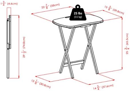 Winsome Lucca Set of 4 Foldable Snack Tables with Storage Rack