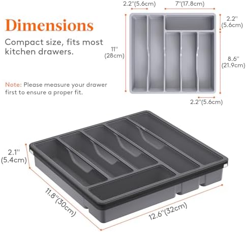 Lifewit Silverware Organizer with Lid, Covered Utensil Tray, 12.6x11.8