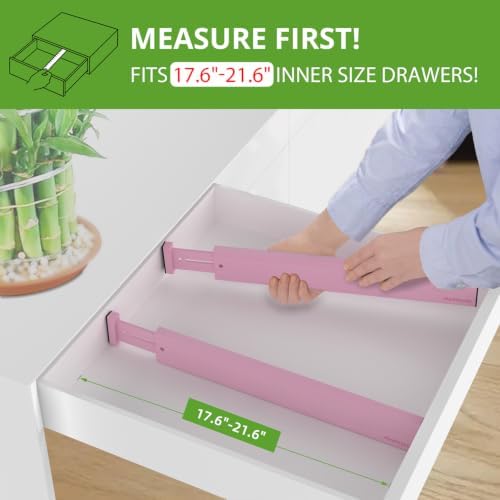 ANTOWIN Expandable Bamboo Drawer Dividers, Fits 17.6-21.6" Drawers