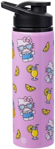 Silver Buffalo Hello Kitty Summer Style, Stainless Steel Water Bottle, 25oz
