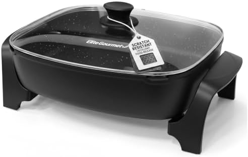 Elite Gourmet 10.5Qt Nonstick Electric Skillet, Extra-Deep 16"x13"