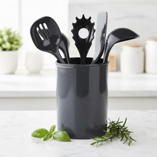 Calypso Basics by Reston Lloyd 6PC Melamine Utensil Holder Set, Rust-Free