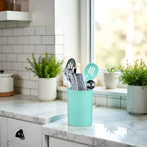 Reston Lloyd Calypso BasicsMultipurpose Cookware Storage Crock, Kitchen Countertop & Office Desk Organization, Durable & Food Safe BPA-Free Plastic, Seafoam