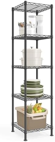 SONGMICS 5-Tier Bathroom Shelf, Storage Rack for Small Space