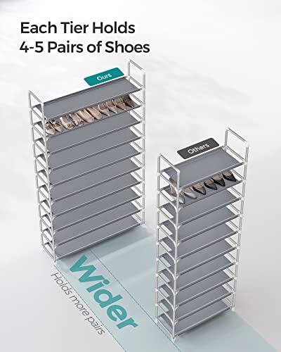 SONGMICS Shoe Rack, 10-Tier Shoe Shelf, Shoe Storage Organizer