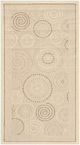 SAFAVIEH Washable Rug Outdoor Courtyard Collection - 2'7" x 5', Natural & Brown, Non-Shedding & Easy Cleaning, Ideal for Patio, Backyard, Mudroom (CY1906-3001)