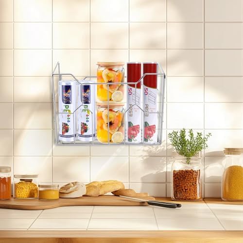 Cididu 2 Pack Kitchen Wrap Organizer Rack Wall Mount, Cabinet Door Organizer Storage, Wall Rack Basket Sturdy Steel Wire, Tall Inside Cabinet Holder for Aluminum Foil Plastic Wrap Wax Paper