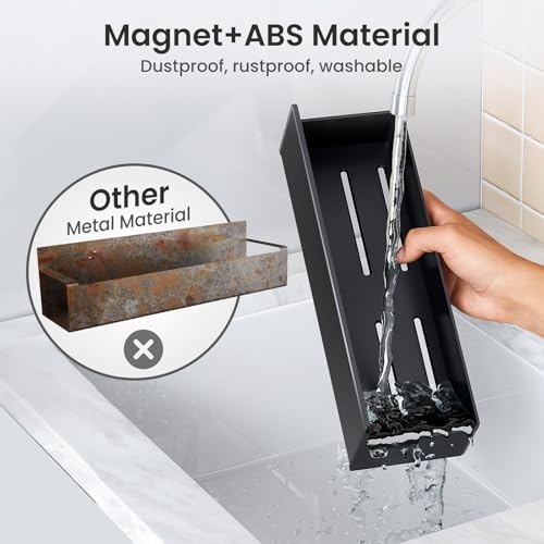 Mystozer Magnetic Spice Rack for Refrigerator Black, 2 Pack