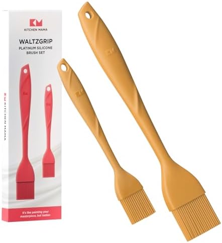 Kitchen Mama WaltzGrip Platinum Silicone Basting Pastry Brush, Yellow
