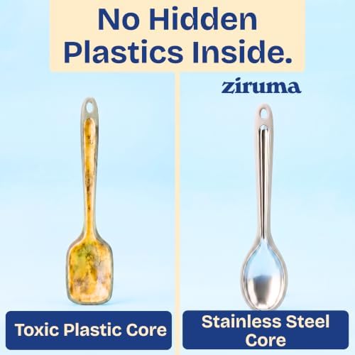 NonToxic Platinum Silicone Utensils, 100% Plastic-Free, 8-Pcs, Gray
