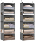 SONGMICS Widened Hanging Closet Organizer, 6-Tier, Separable，2 Pack