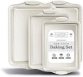 Country Kitchen Nonstick Stackable Bakeware Set - Heavy Duty, Durable, Easy Release Baking Set, Cream, 4 Pcs