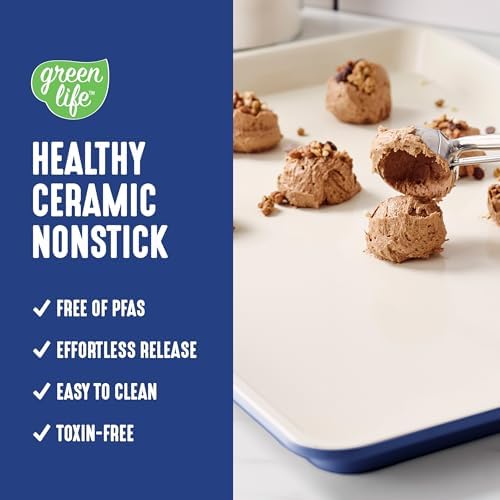 GreenLife 18” x 13” Ceramic Nonstick Half Cookie Sheet, Navy