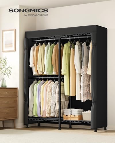 SONGMICS Closet Organizers and Storage, Clothes Rack with Shelves