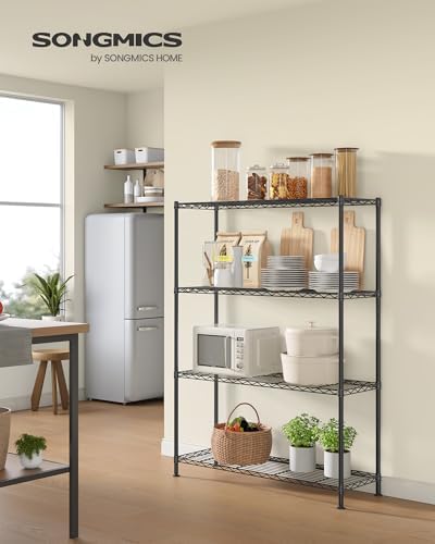 SONGMICS 4-Tier Bathroom Shelf, Storage Rack for Small Space