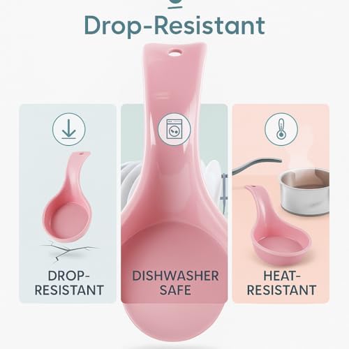 Reston Lloyd Kitchen Counter Utensil Spoon Rest, Ladles, Spaghetti Forks, & Spatulas, Durable BPA-Free Plastic – Dishwasher Safe, Décor, Space Saving Hanging Hole on Handle, Charcoal