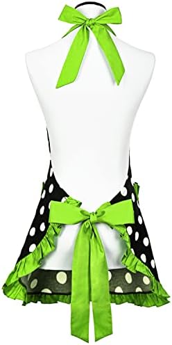 Violet Mist Vintage Apron Pockets Women Cute Polka Dot Retro Stylish Apron