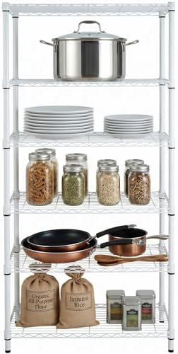 Honey-Can-Do 5-Tier White Wire Shelving Unit, 200 lb/Shelf, 36x14x72 in