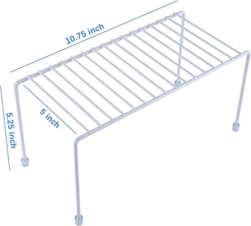 SIBAO Kitchen Shelves, Cabinet Organization Mini Storage Shelf, Storage Rack Organizer for Kitchen, Fridge, Cabinet, Bathroom (White 4)