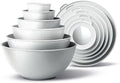 COOK WITH COLOR Mixing Bowls with TPR Lids - 12 Piece Plastic Nesting Bowls Set includes 6 Prep Bowls and 6 Lids, Microwave Safe Mixing Bowl Set (Speckled White)