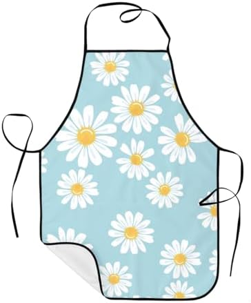 Sigouyinei Waterproof Kitchen Apron For Women Men Soft Bib Work With Pocket