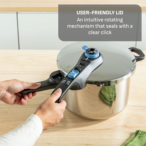 T-Fal Secure Trendy Stainless Steel Pressure Cooker, 8.5 qt, Induction