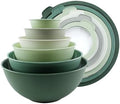 COOK WITH COLOR Mixing Bowls with Lids - 12 Piece Plastic Nesting Bowls Set includes 6 Prep Bowls and 6 Lids, Microwave Safe Mixing Bowl Set, Sage Tritan Lid