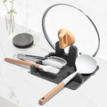 AUOON Silicone Utensil Rest with Lid Holder, Large, Gray